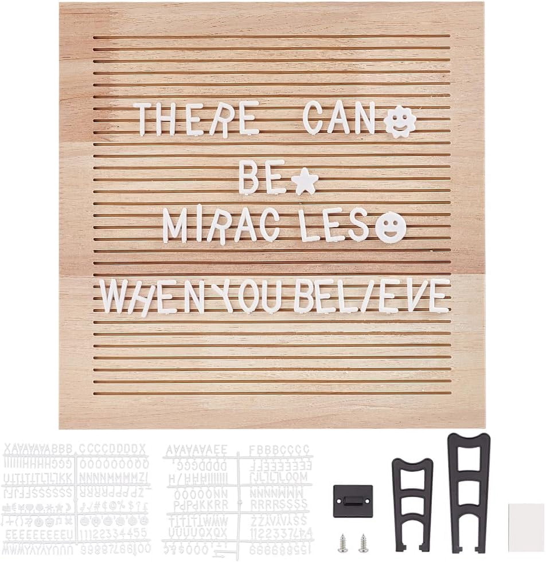 Flet Frame 1bag Oak Wood Felt Letter Boards Rustic Wood Frame with Letters for ...