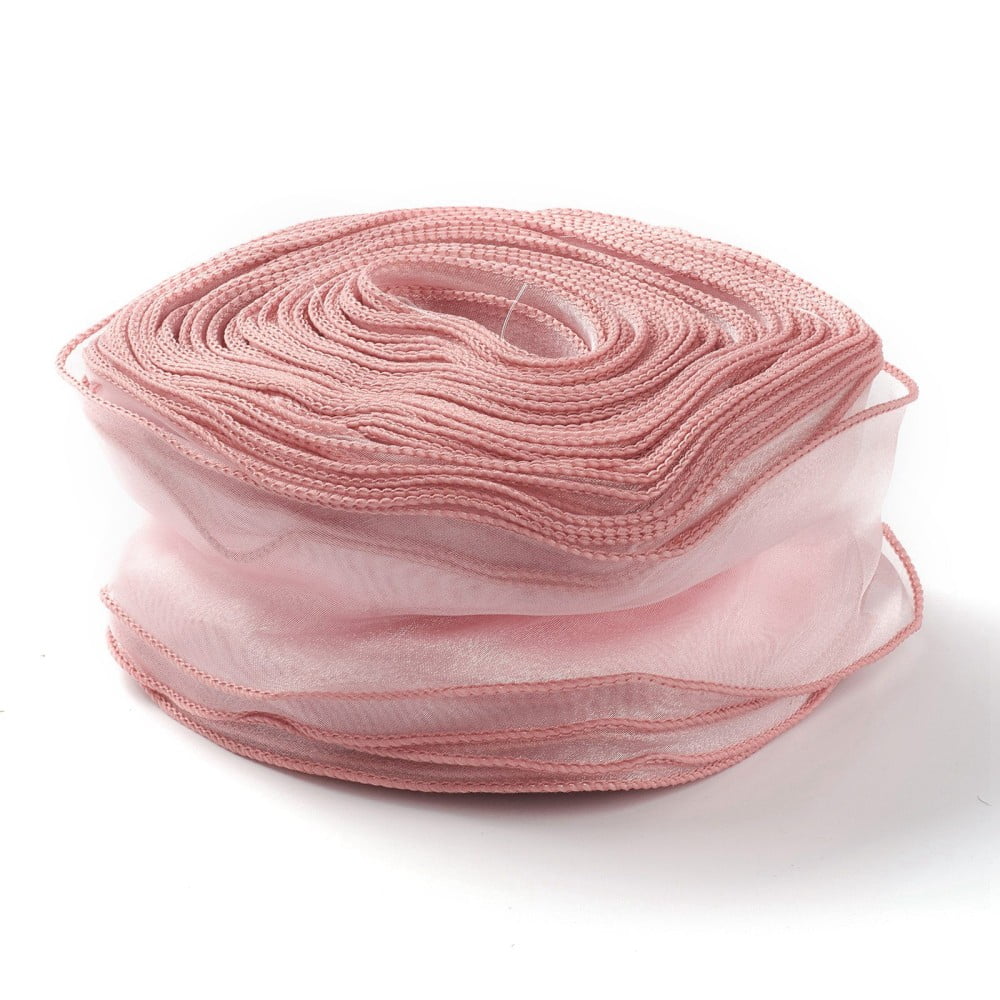 1bag Organza Ribbon Wired Sheer Chiffon Ribbon for Package Wrapping Hair Bow Clips Accessories Making Flamingo 2-1/8 inch(55mm) about 37.18~38.28 yards(34~35m)/bag