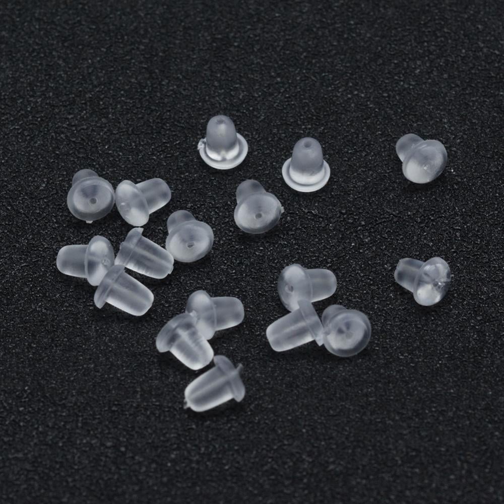1bag Plastic Ear Nuts Earring Backs Clear 4x4mm Hole: 0.5mm about 9500pcs/bag