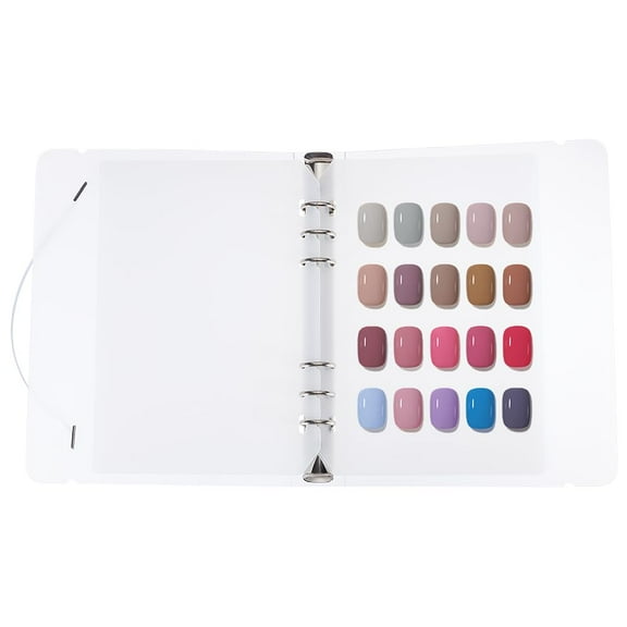 1bag Press-on Nail Organiser Removable Wall Chart for Fake Nails with 4 Flipcharts 2 Cords 2 Plastic Flipchart Refills for Storing Nail Art Displaying Nail Art Nails Not Included