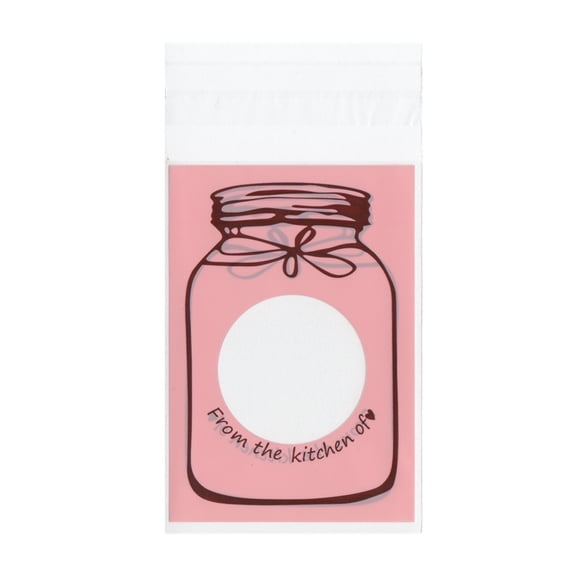 1bag Rectangle OPP Cellophane Bags Pink 13x6.9cm Unilateral Thickness: 0.035mm Inner Measure: 9.9x6.9cm about 95~100pcs/bag