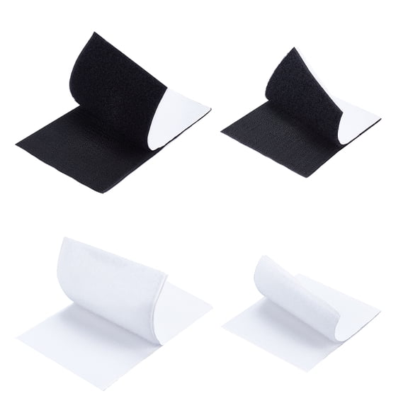 1bag Square & Rectnagle Self Adhesive Polyester & Nylon Hook and Loop Tapes Mixed color 113x100x3.5mm 4set/color Polyester