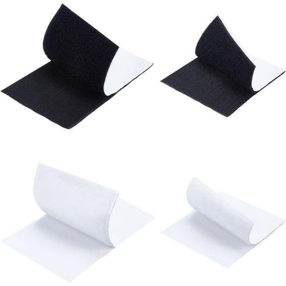 1bag Square & Rectnagle Self Adhesive Polyester & Nylon Hook and Loop Tapes Mixed color 113x100x3.5mm 4set/color