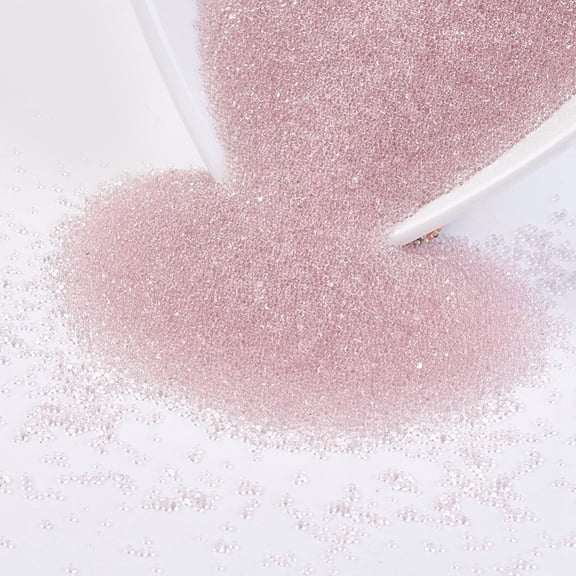1bag Transparent 3D Nail Art Decoration Mini Glass Beads Tiny Caviar Nail Beads Pink 0.6~0.8mm about 450g/bag