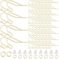 thumbnail image 1 of 1box 1 Box 100Pcs Gold Earring Wires Stainless Steel Earring Findings Bulk French Fish Hook with Jump Rings Ear Nuts Dangle Ball Dot Earring Hooks for Jewelry Making Supplies DIY Craft Beginner, 1 of 6