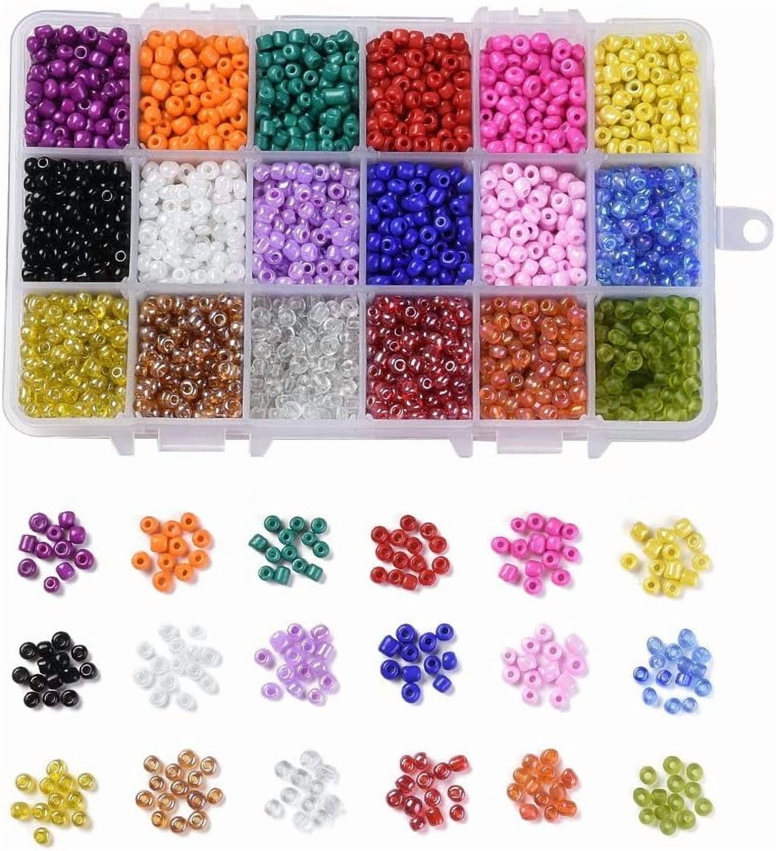 1box 1 Box 18 Color 12/0 Round Glass Seed Beads 4mm Mixed Frosted Colors Loose Spacer Beads Transparent Colours Lustered Pony Beads for DIY Craft Bracelet Necklace Jewelry Making Mixed Color