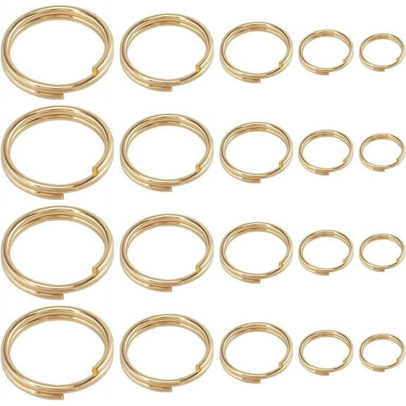 1box 1 Box 200Pcs Open Jump Ring Jump Rings Gold 5/6/8/10/12mm 304 Stainless Steel Linking Rings Jumping Rings Bulk Double Loop Jump Ring for Jewelry Making Accessories DIY Craft Supplies