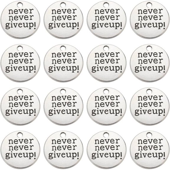 1box 1 Box 50Pcs Inspirational Words Charm Silver Motivational Charms Bulk Letters Message Vintage Alloy Saying Charm DIY