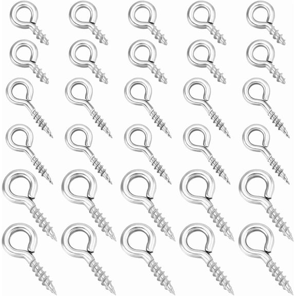1box 1 Box 600Pcs Screw Eye Pin 304 Stainless Steel 8/10/12mm Eyelets Threaded Clasps Hooks for Half Drilled Beads Jewelry Making DIY