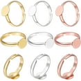 thumbnail image 1 of 1box 1 Box 60Pcs 3 Colors Adjustable Brass Bezel Blanks Finger Rings Components 17mm/20.3mm Flat Round Pad Ring Base Settings for Jewelry Ring Making Brass, 1 of 5