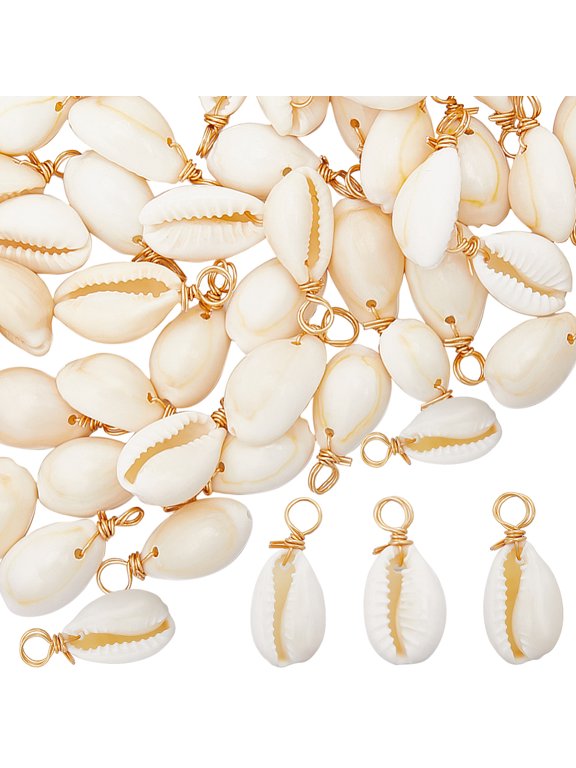1box 1 box 100pcs Natural Cowrie Shell Charms Beach Seashells Charms for Summer Them Jewellery Making DIY Crafts