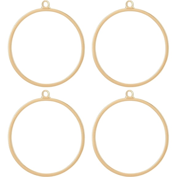 1box 1 box 20pcs Round Open Back Bezel golden Brass Circle Hollow Mold with Loop for Pressed Flower Resin Crafts Jewelry Making