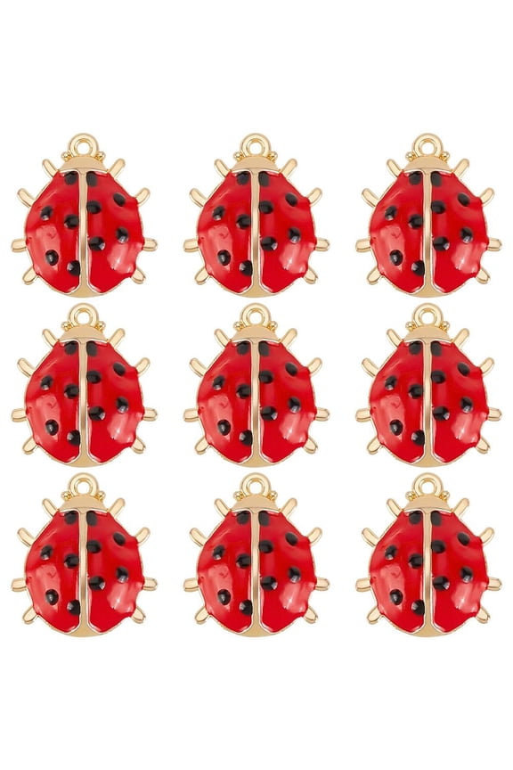 1box 1 box 30pcs Ladybugs Charms Ladybug Enamel Charms Bulk Insect Charm Luck Lady Bug Beetles Insects Animal Charms for Jewelry Making Charm Women Adult DIY Necklace Earrings Bracelet Crafts
