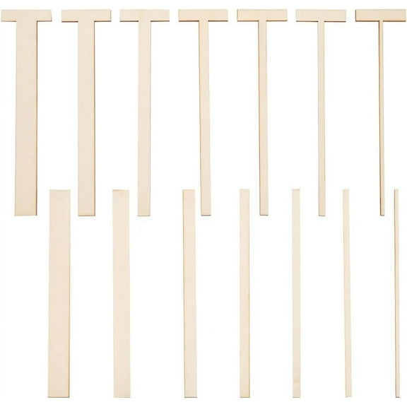 1box 1 set Wood Book Binding Spacer Tools Cutting Guide T-shaped & Straight Ruler Lemon Chiffon 251x4.5~60x3~3.5mm 14pcs/set