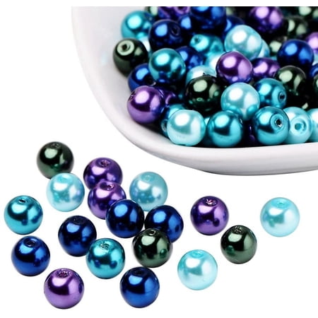 1box 100pc s 8mm Ocean Mix Pearlized Glass Pearl Beads Pearl Crafts Beads for Jewelry Making and Decoration