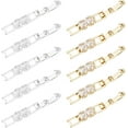 thumbnail image 1 of 1box 10pcs 2 colors Brass Pave Clear Cubic Zirconia Watch Band Clasps Long-Lasting Plated Cadmium Free & Lead Free Golden & Silver 27mm long link: 23x4.8x4mm hole: 3x4mm clasp: 10x3x4mm 5pcs/color, 1 of 6