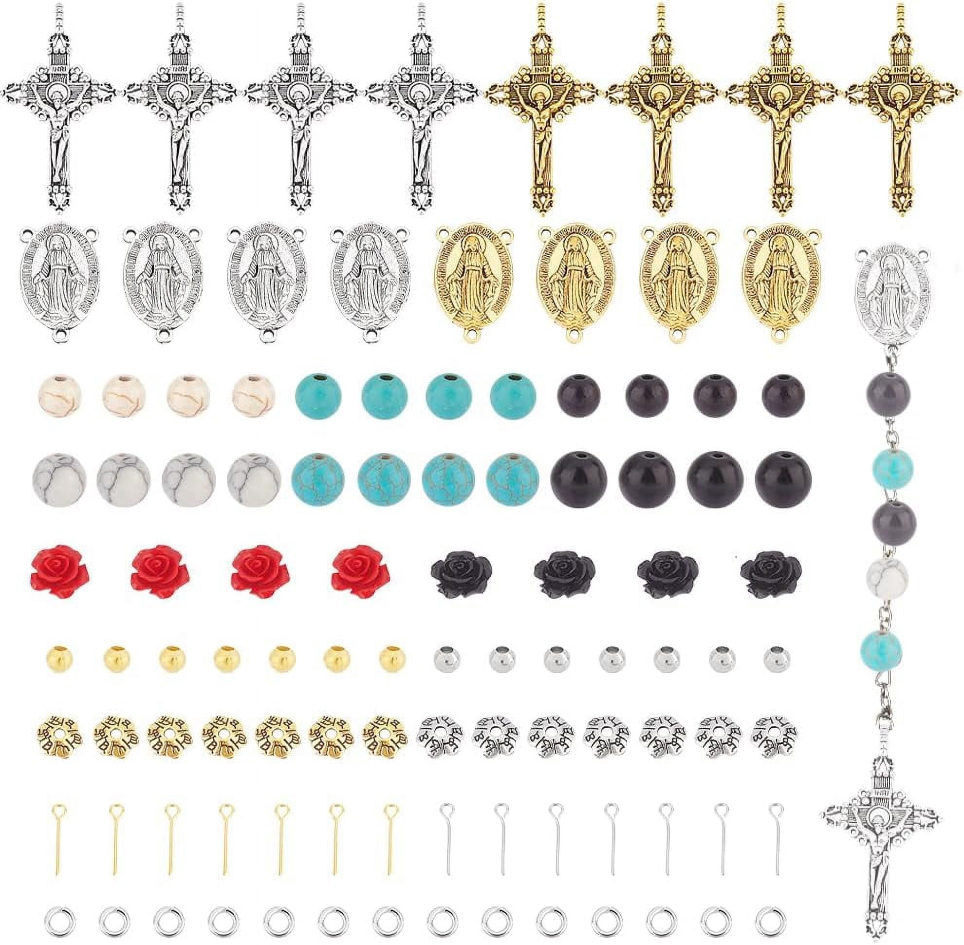 100pcs Natural Wood Cross Pendants - 10 Styles, Small Crucifix Charms For Rosary, Necklace Making, DIY Crafts