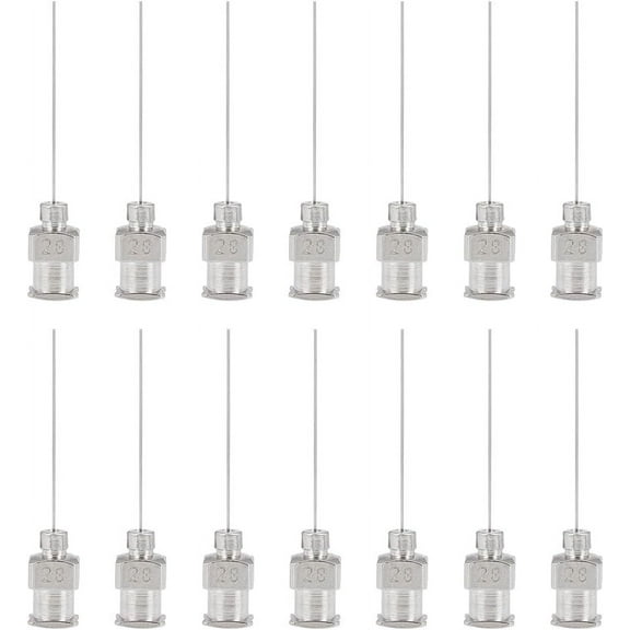 1box 15pcs 304 Stainless Steel Dispensing Blunt Tip Luer Lock Needles Glue Dispensing Machine Accessories Stainless Steel color 3.7x0.6x0.55cm Inner Diameter: 0.4cm Pin: 0.3mm Hole: 0.2mm