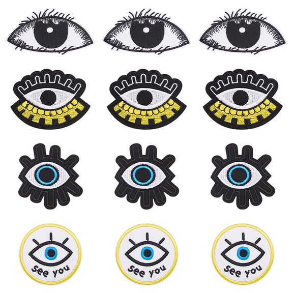 1box 20 pcs 4 styles Embroidery Patches Applique Patches Sew on or Iron on Patches for DIY Sewing Jeans Handbags Jacket Backpack Hat Clothing Bags