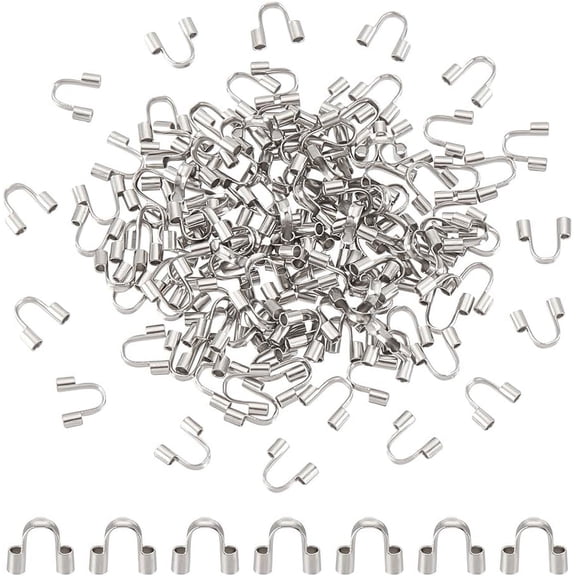 1box 200pcs 304 Surgical Stainless Steel Wire Guardian and Protectors Stainless Steel color 4.7~5x5.5x1.6mm Hole: 1mm