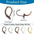 thumbnail image 1 of 1box 200pcs 5 colors Brass Leverback Earring Findings Ear Wire with Loops Mixed color 10x15mm 40pcs/color, 1 of 6