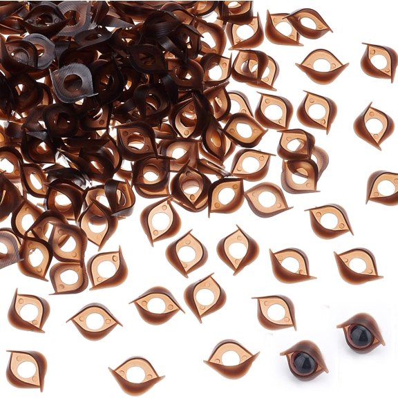 1box 200pcs Horse Eye Shaped Plastic Craft Eyelid Making Supplies 16x21x4mm Inner Diameter: 7mm