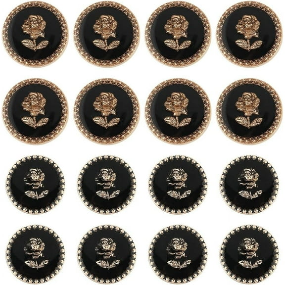 1box 20Pcs Vintage Rose Button Enamel Suit Buttons 20mm & 22mm 1-Hole Anchor Metal Sewing Coat Buttons for Blazer Suits Sport Coat Uniform Jacket Sweaters Clothes Accessories