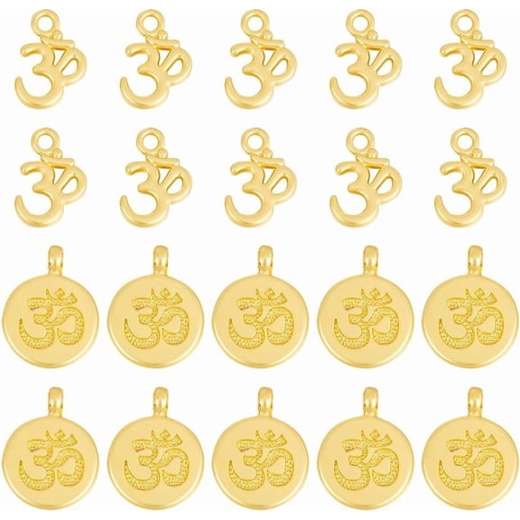 1box 20pcs 2 styles Alloy Pendants Golden 15.5~19x10.5~14.5x2mm Hole: 1.6~2mm 10pcs/style