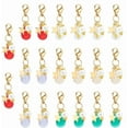 thumbnail image 1 of 20Pcs 5 Colors Stitch Marker Charms Teardrop Glass Charms Faceted Dangle Pendants Pearl Star Charms with Lobster Clasp for Jewelry Making Bracelets Earrings Keychains, 1 of 6
