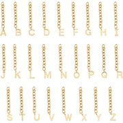 1box 26pcs 67.5mm Chain Extender with Alphabet Charms Golden Cable Chain Necklace Extender Bracelet Extender Letter AZ Charms for Jewelry Chain Making
