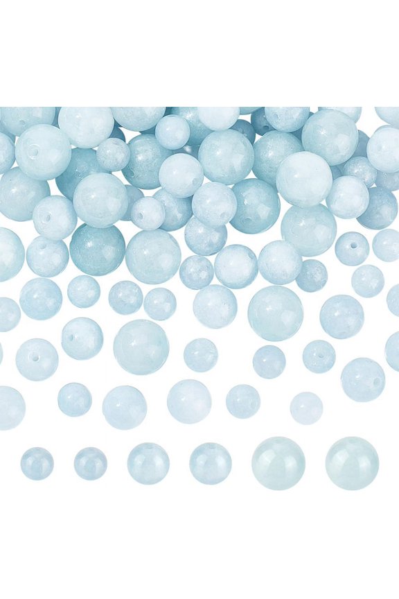 3 Sizes About 142 Pcs Natural Chalcedony Bead 6-10mm Round Gemstone Beads Natural Stone Loose Beads Spacer Beads for Necklace Bracelet Jewelry Making Hole: 1mm