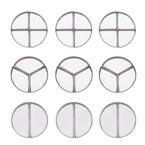 1box 3 Style 2/3/4 Compartments Empty Round Iron Eyeshadow Replacement Box Blush Lipstick Organizer Inner Diameter: 12~24x11.5~20.5mm 45 sets/bag