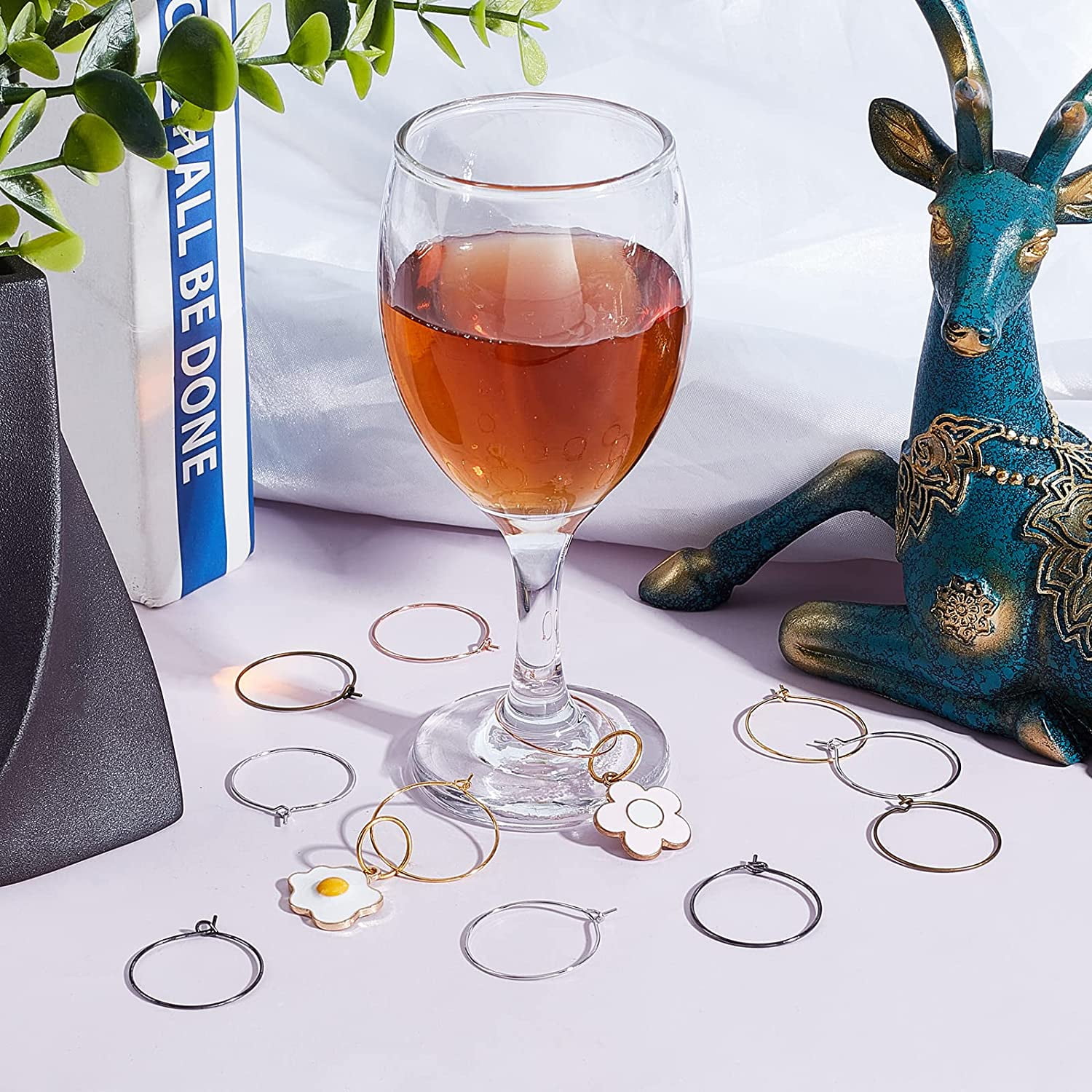 Charms For Wine Glass Rings Glass Rings Jewelry 10 Wine Glass Charm Rings   Party Value Pack