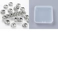thumbnail image 1 of 1box 316 Surgical Stainless Steel Spacer Beads with Rhinestone Disc Stainless Steel Color, 1 of 1