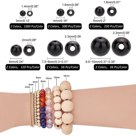 1box 3904pcs 12 styles ABS Plastic Imitation Pearl Beads Round Mixed color 3~10mm Hole: 1.4~2.3mm