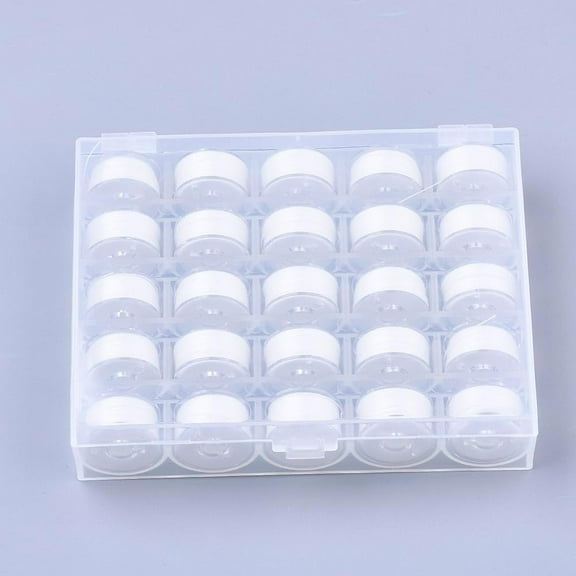 1box 402 Polyester Sewing Thread Plastic Bobbins and Clear box White 0.1mm 50m/roll 25rolls/box