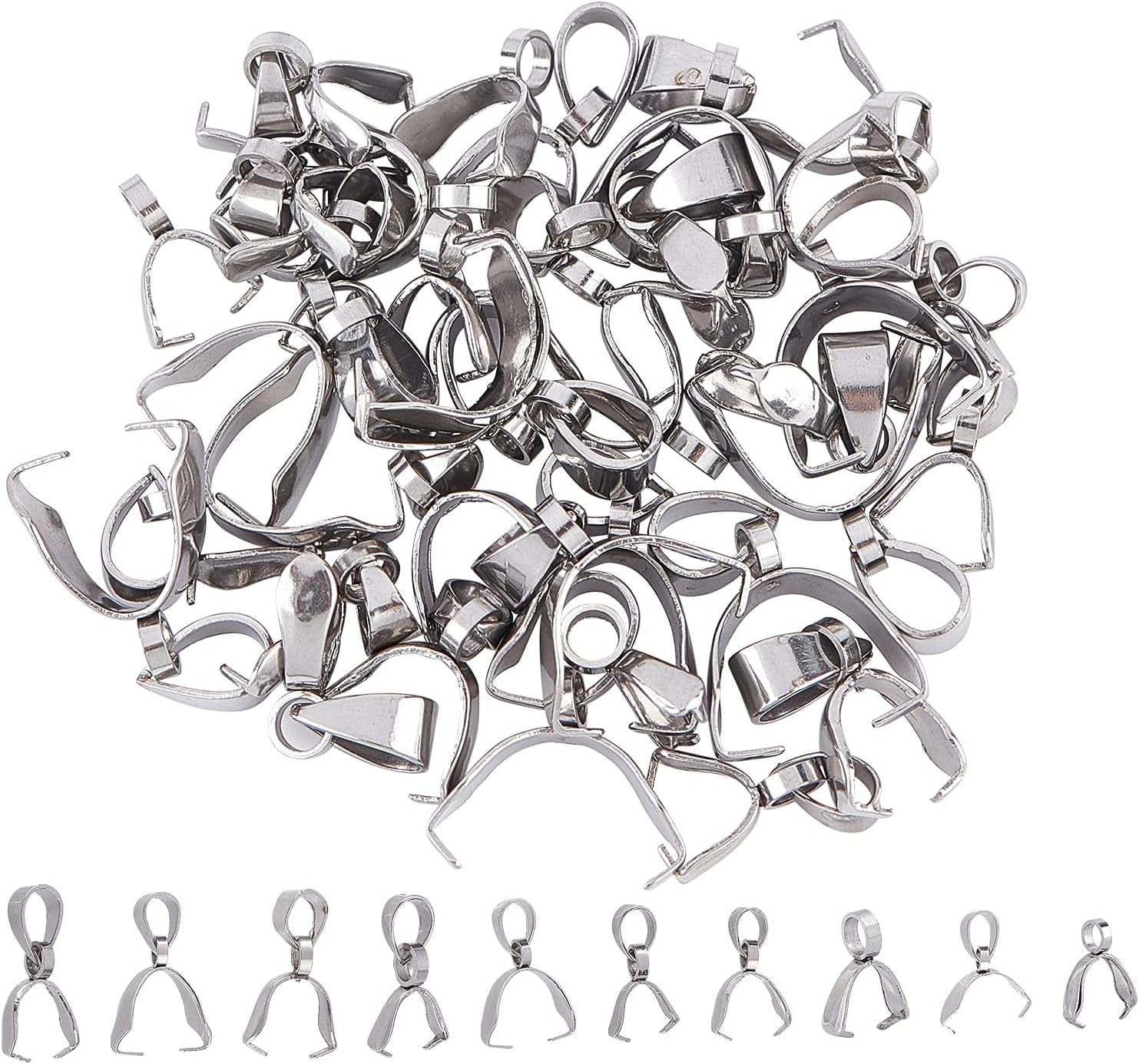 Beebeecraft 24 Pz 4 Stili Pinch Bails Chiusura Ottone Filigrana Ice