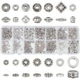 thumbnail image 1 of 1box 420pcs 14 styles style Spacer Beads Donut & Square & Daisy Mixed Shapes Antique Silver 4.5~8x1.5~6.3mm Hole: 1~5mm 30pcs/style, 1 of 5