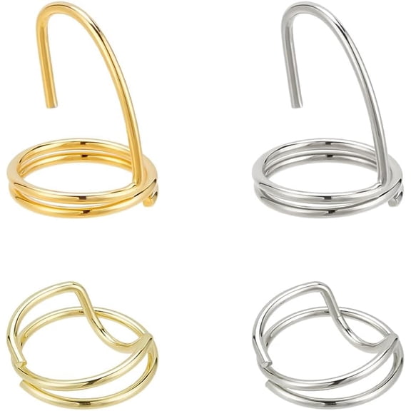 1box 4pcs 4 styles Brass Finger Nail Tip Claw Rings Fingernail Claw Nail Cap Cover Ring for Women Mixed color 4~22.5mm 1pc/style