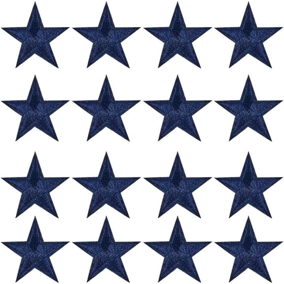 1box 50pcs Star Iron On Patches Small Star Shape Sew on Patches 29mm 5Star Embroidered Appliques for Clothes Jeans Jackets Backpack Bags Shoes Repair Decoration Sewing Crafts Dark Blue