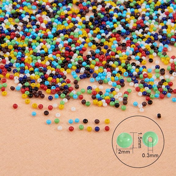 1box 6000 pcs 2mm Seed Beads for Bracelets Necklaces Making Mixed Opaque Colours