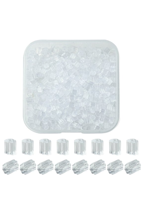 1box 600pcs Plastic Ear Nuts Earring Backs Clear 3x3x3mm Hole: 0.5mm