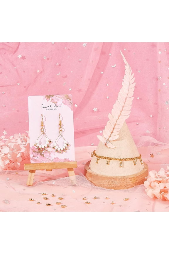 1box 60pcs 3 style Tiny Brass Teardrop Charm Golden Metal Chain Extender Round Dangles Extender Chain Bullet Brass Pendants End Drop Terminators for Jewelry Making and Crafting