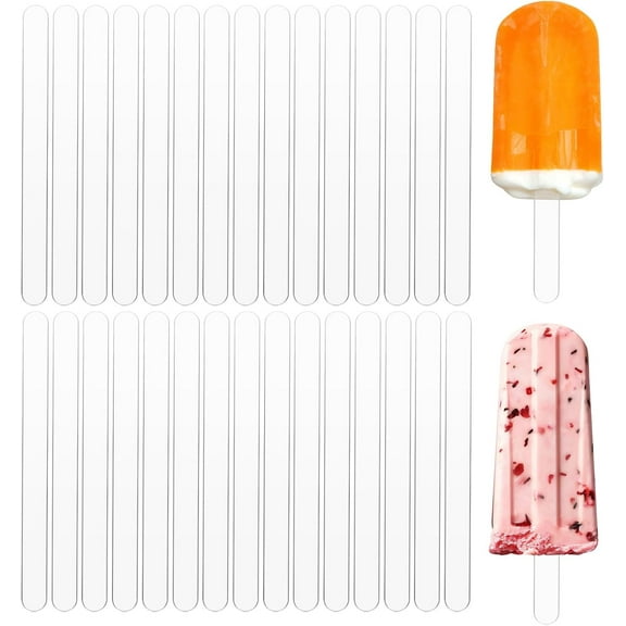 1box 60pcs Acrylic Sticks Reusable Cakesicle Sticks Cake Pop Mold Ice Pop Sticks Ice Cream Cakesicle Mold for Home Cake Candy Gifts Party Craft 115mm