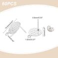 thumbnail image 1 of 1box 60pcs Textured Flat Round Stud Circle Stud Earring with Spot Disc Ear Stud Earring Post with Hole Stainless Steel Earring Component for Earrings Making Hole: 1.8mm Pin: 0.8mm, 1 of 9