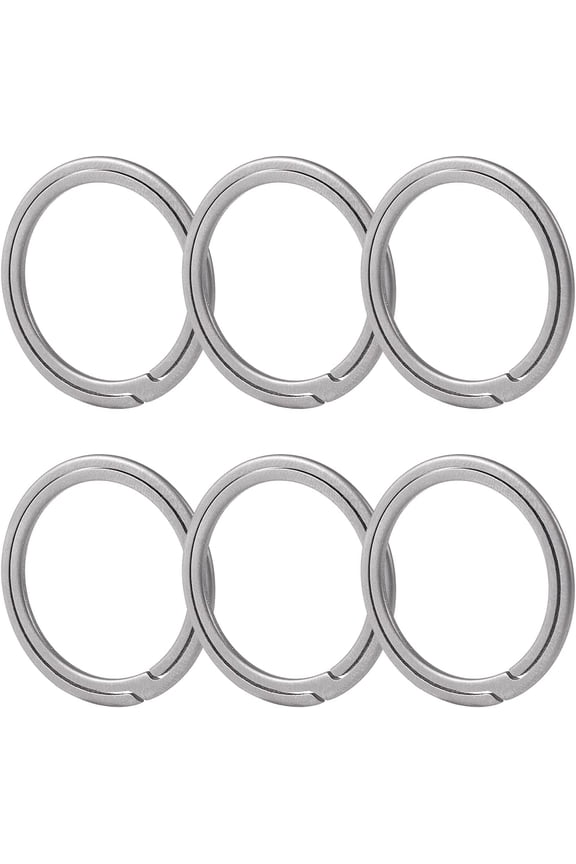 1box 6Pcs Titanium Key Ring Side Pushing Key Rings Quick Release Key Ring Key Organizer Kit Titanium Metal Split Rings for DIY Keychains Pet Collar Jewelry Making