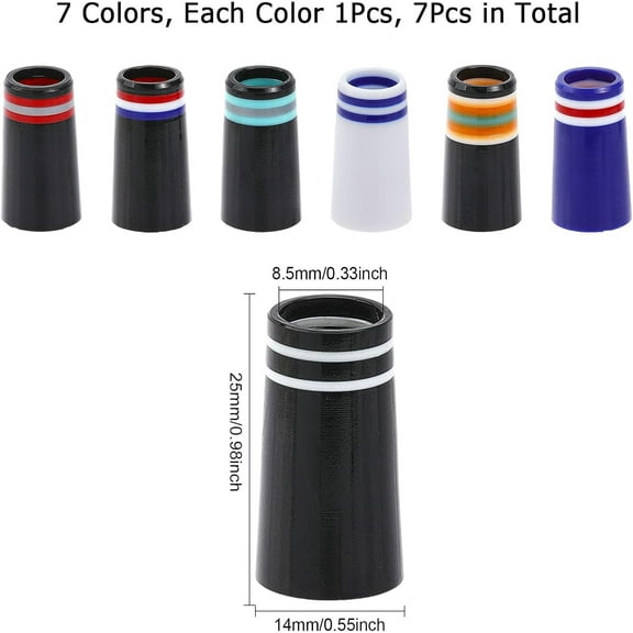 1box 7 colors Size 0.335 Inch Golf Ferrules for Taper Tip Iron Wedge Custom Black Golf Wood Ferrules for Driver Fairway Wood 1 * 0.6 Inch