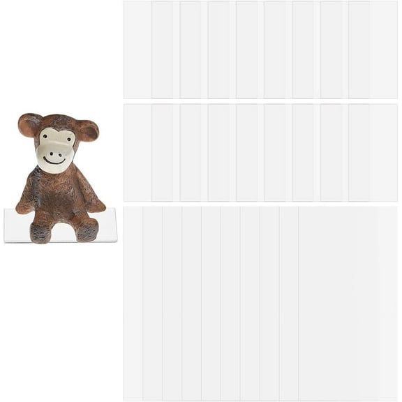 1box 70 pcs 2 style Transparent Acrylic Plate Display Base for Figurine Miniature Models Rectangle Clear 50~100x25~50x2mm