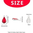thumbnail image 1 of 1box Alloy Glass Pendants Faceted teardrop Mixed color 18x10x5~5.5mm Hole: 1.8~2mm 13color 4pcs/color 52pcs/box, 1 of 7