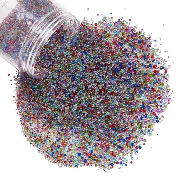 1box Beads DIY 3D Nail Art Decoration Mini Glass Beads Tiny Caviar Nail Beads Mixed color 0.4~3mm 300g/box